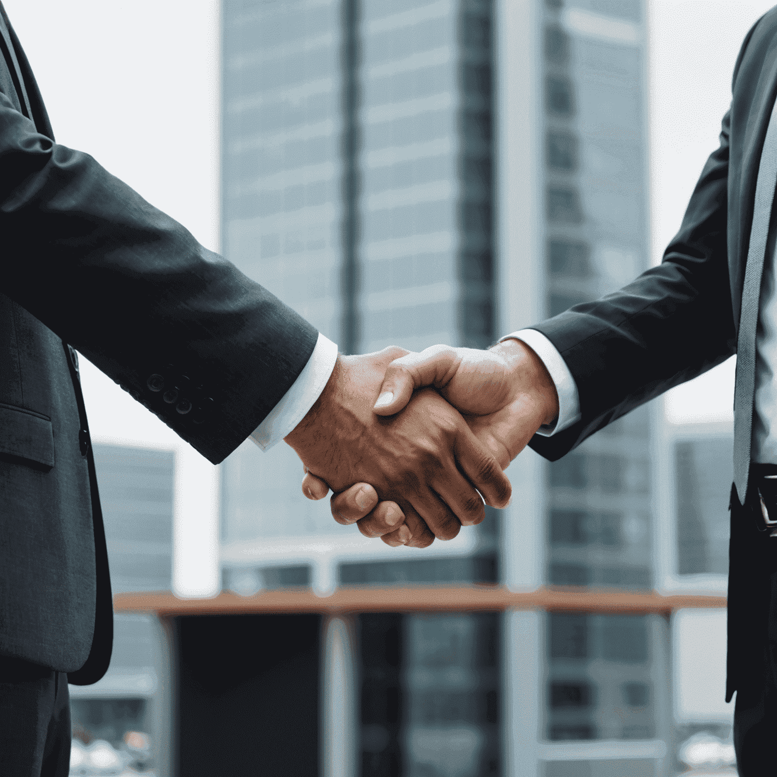 A handshake between two business professionals